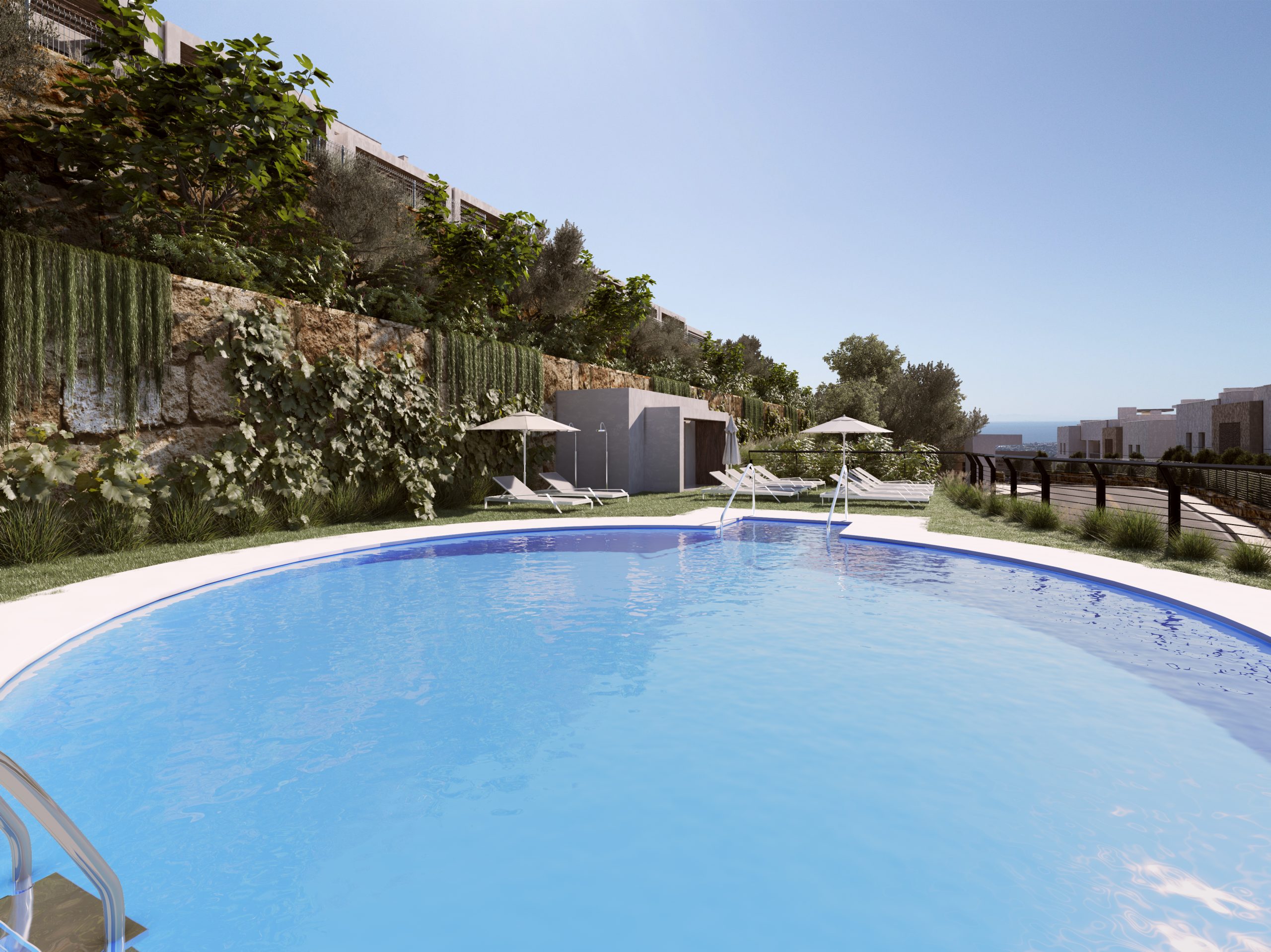 A4 Almazara Views Townhouses Istan Marbella Pool Scaled